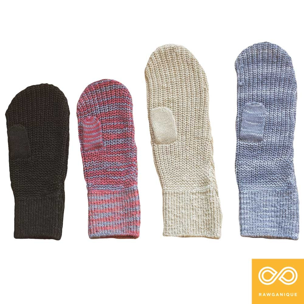 hemp knit mittens