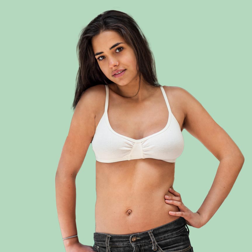 100% Organic Cotton Bra Top Made in USA (Breathable, Skin-friendly