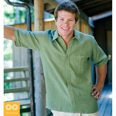 Eric Short-Sleeve Hemp Shirt (With Pocket) (RG577) (Discontinued)