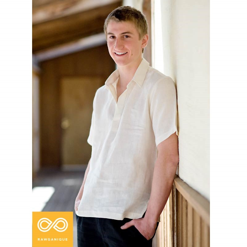 Hemp Collared Short-sleeve Shirt – Rawganique1