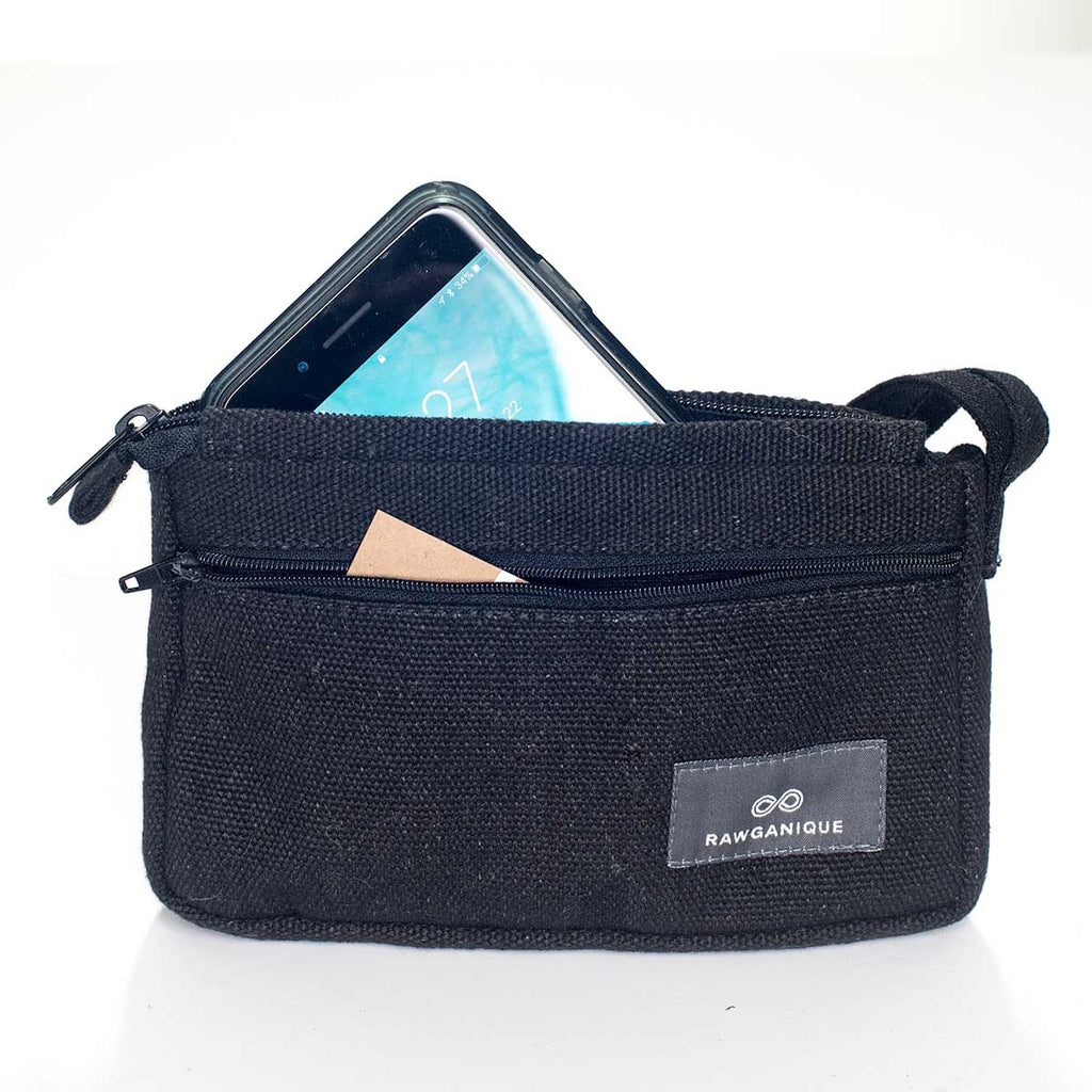 100% organic hemp cell phone bag