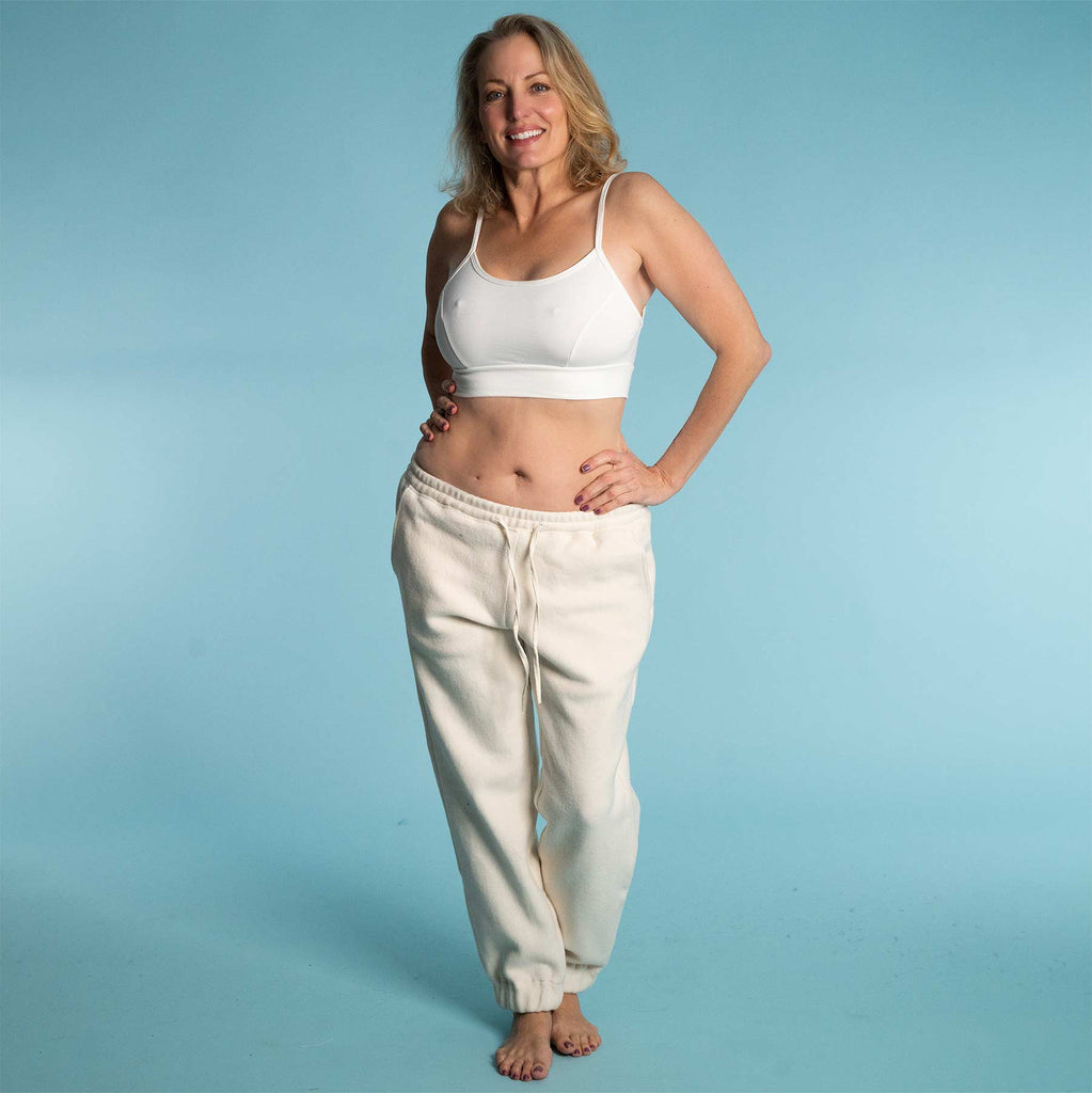 AMANDA 100% Organic Cotton Fleece Slim Jogger Pants For Women (With 100% Biodegradable Organic Elastic Option)