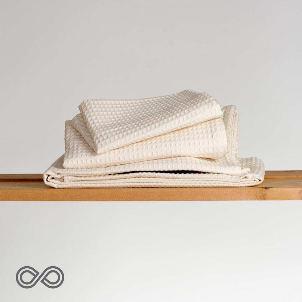 EVERDALE 100% Organic Cotton Honeycomb Woven Towel (Wash Cloth, Hand Towel, Hair Towel)