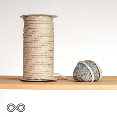6.4mm Hemp Braided Cords - 50m roll; ~164' (100% Biodegradable)