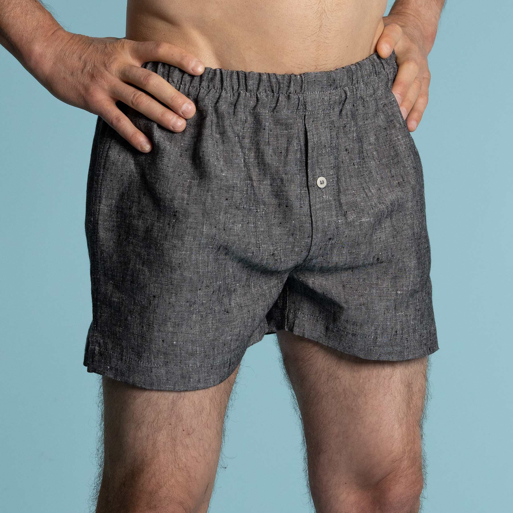 Plastic Boxer 100% Organic Flax Linen Boxers (Plastic-free nut button; covered bio ...