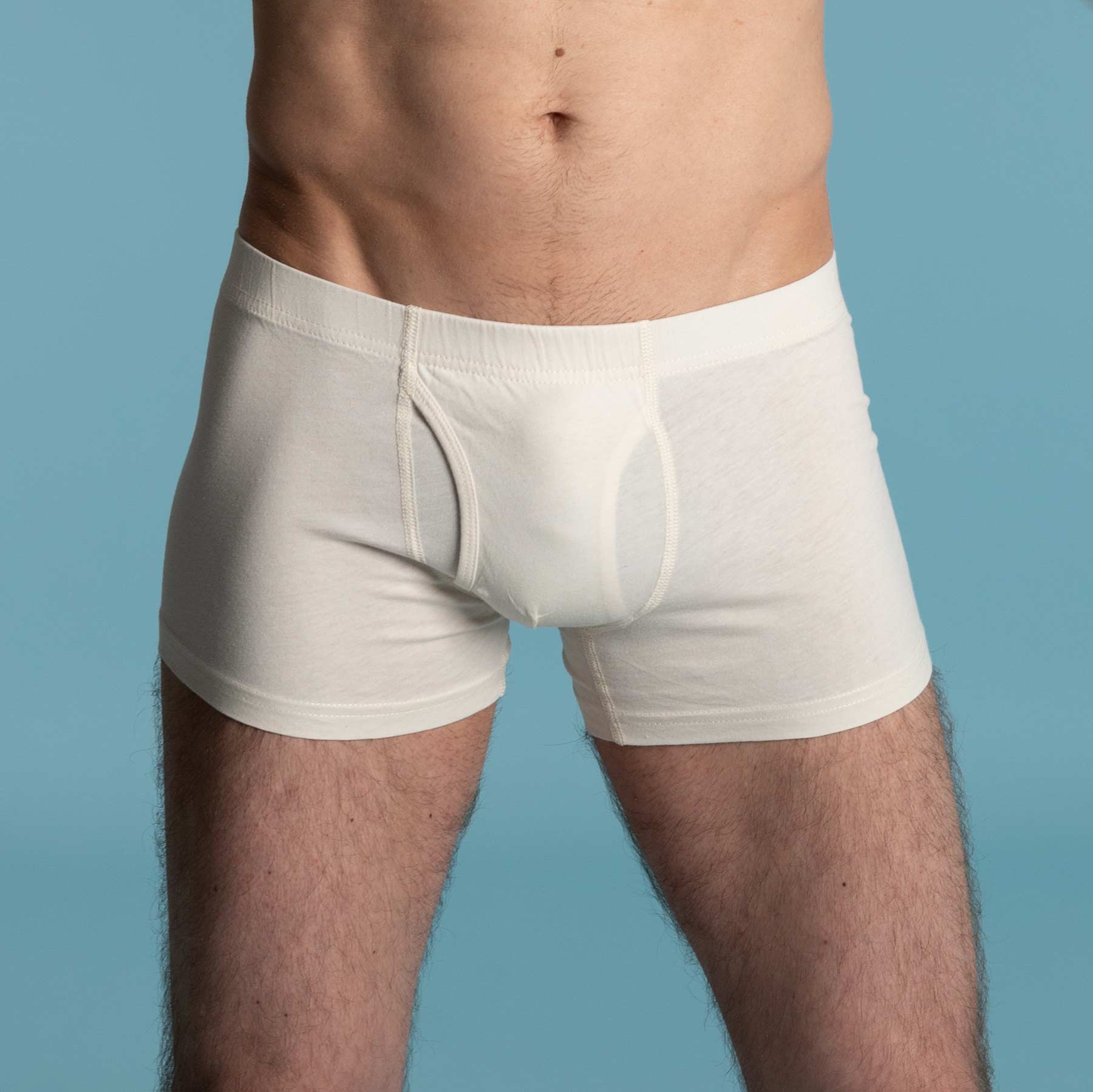 Cottonique Men's Hypoallergenic Ribbed Drawstring Boxer Brief with Fly Made  from 100% Organic Cotton, Ivory, S : : Everything Else