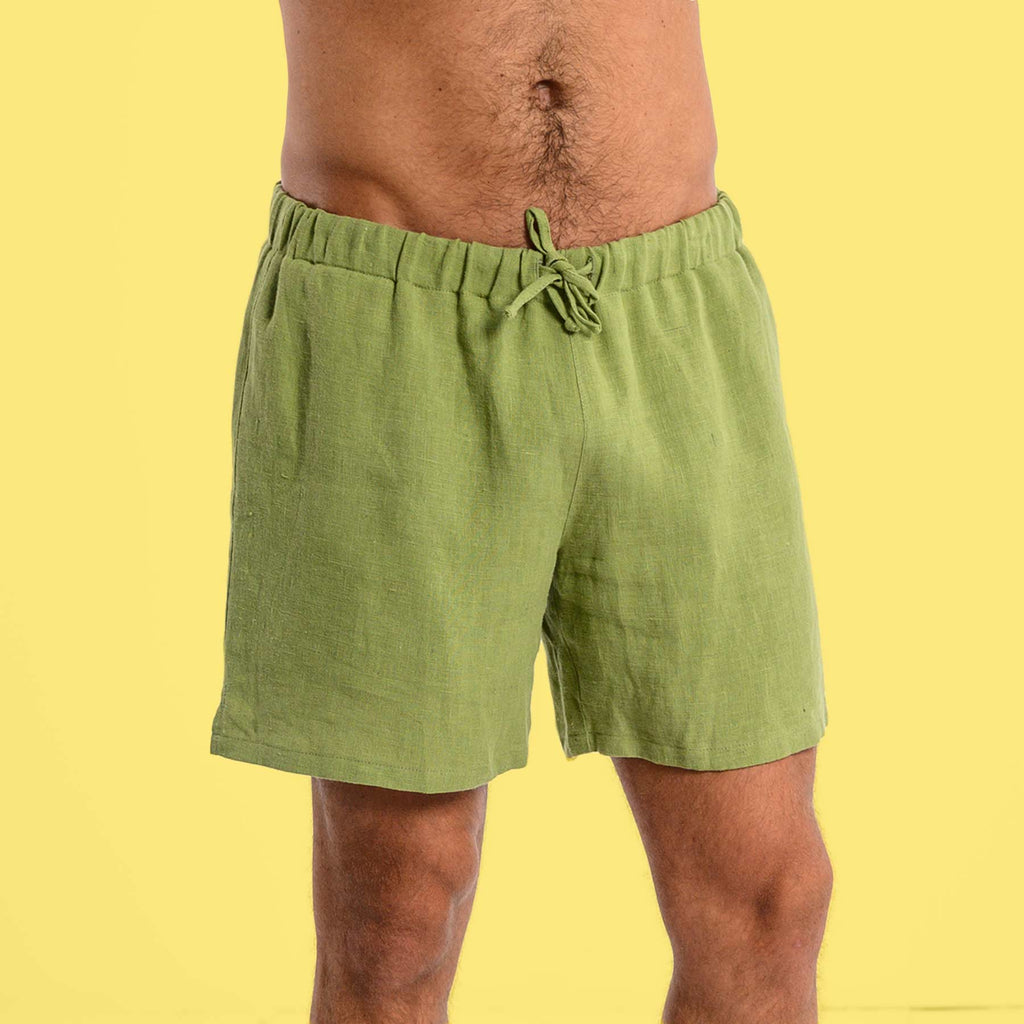 organic linen swim shorts