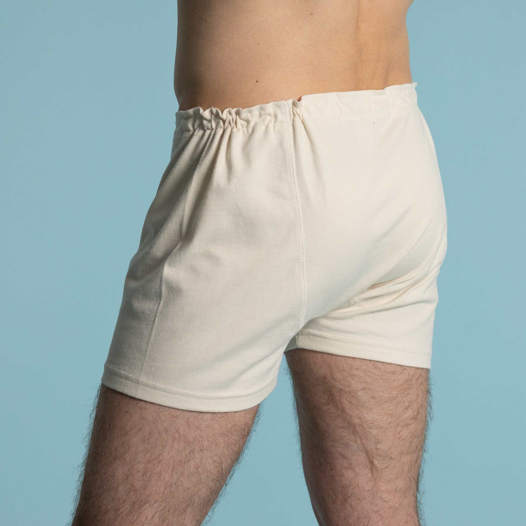 Elastic-free Organic Cotton Drawstring Boxers (nut button; breathable ...