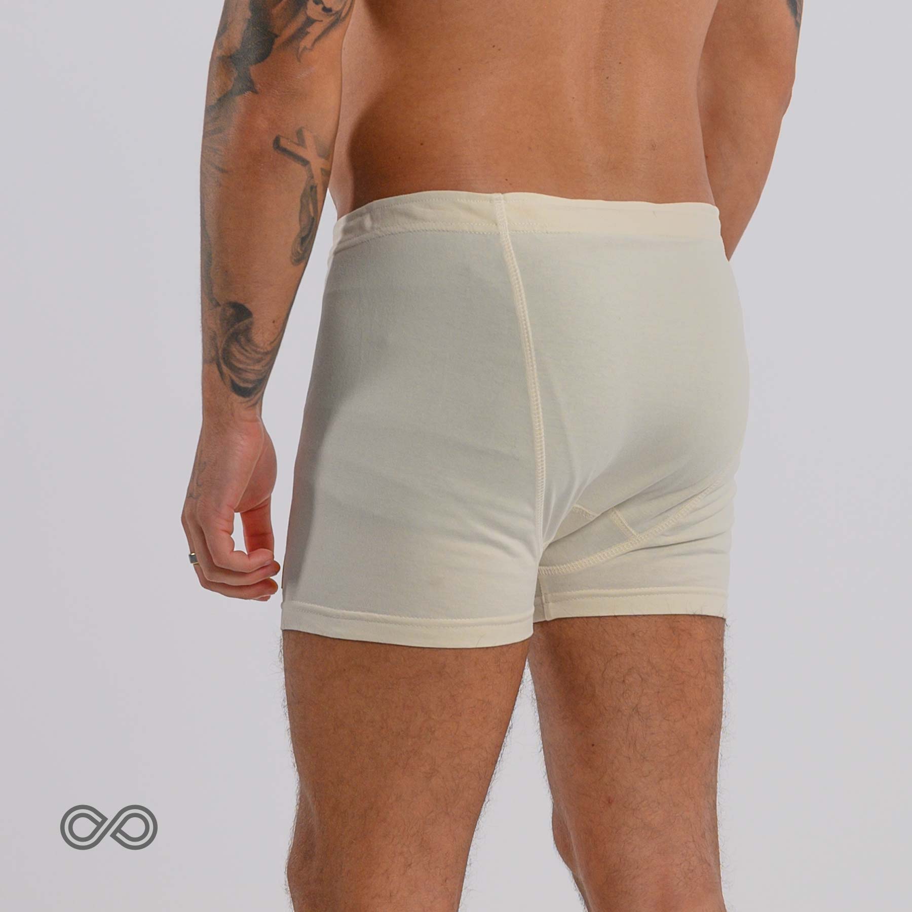 Elastic-free Organic Cotton Drawstring Boxers (nut button; breathable ...