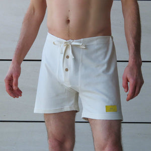 Elastic-free Organic Cotton Drawstring Boxers (nut button; breathable ...