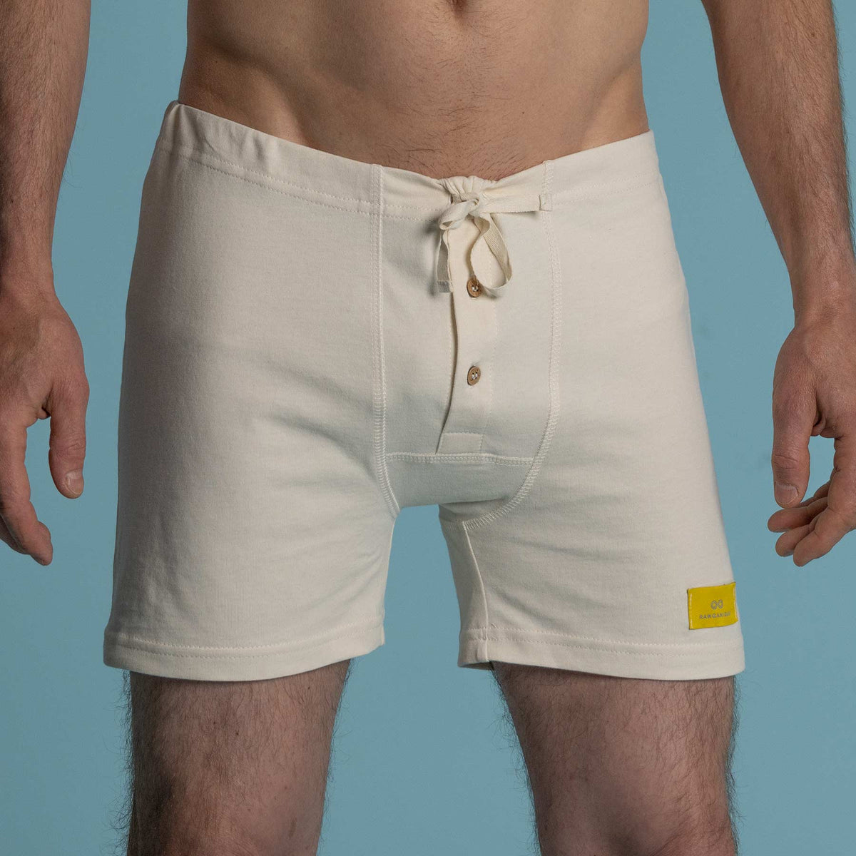 Elastic-free Organic Cotton Drawstring Boxers (nut button; breathable ...