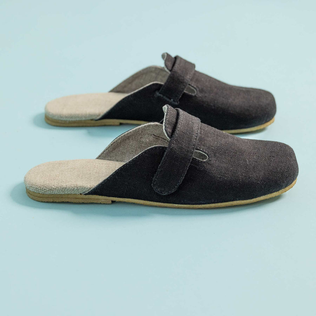 organic linen mules