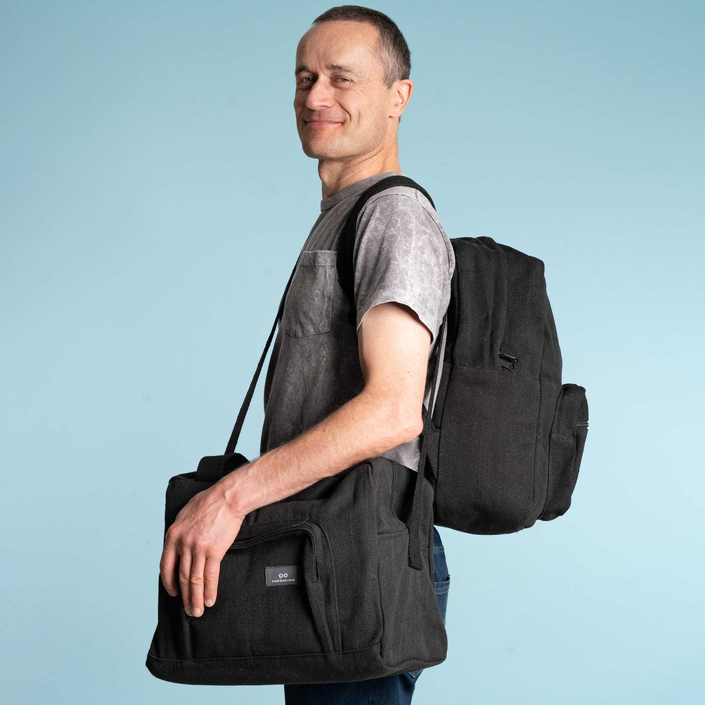 100% Organic Hemp Backpack With Luggage Handle Pocket Sleeve – Rawganique