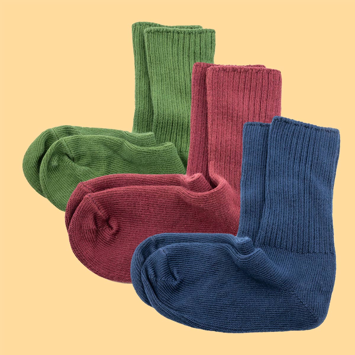 Breathable Organic Cotton Classic Crew Socks (Made in USA) (3Pack