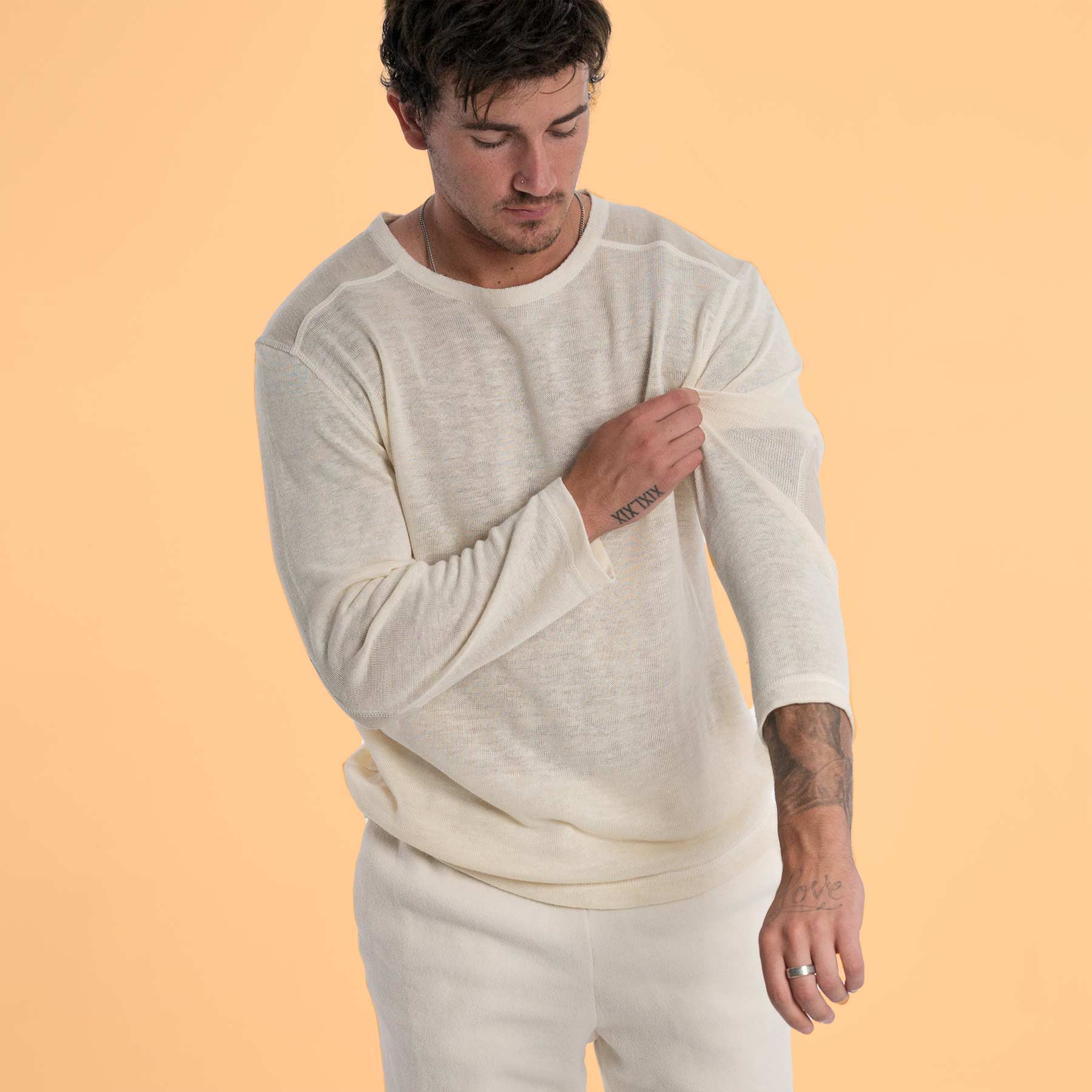 100% Organic European Hemp Long-Sleeve T-Shirt Chemical-Free