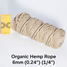 Load image into Gallery viewer, 6mm Hemp Rope (1/4&quot;) (1kg Roll)