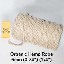 Load image into Gallery viewer, 6mm Organic Hemp Rope (3kg Roll)