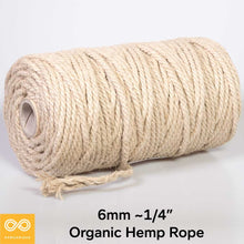 Load image into Gallery viewer, 6mm Organic Hemp Rope (3kg Roll)