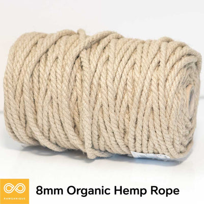 8mm Organic Hemp Rope (4kg Roll) (100% Biodegradable) (100% Biodegradable)
