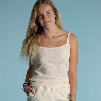 argue cotton linen cami tank-top ホワイト CASHMERE-LINEN CAMI – Margaret O'Leary