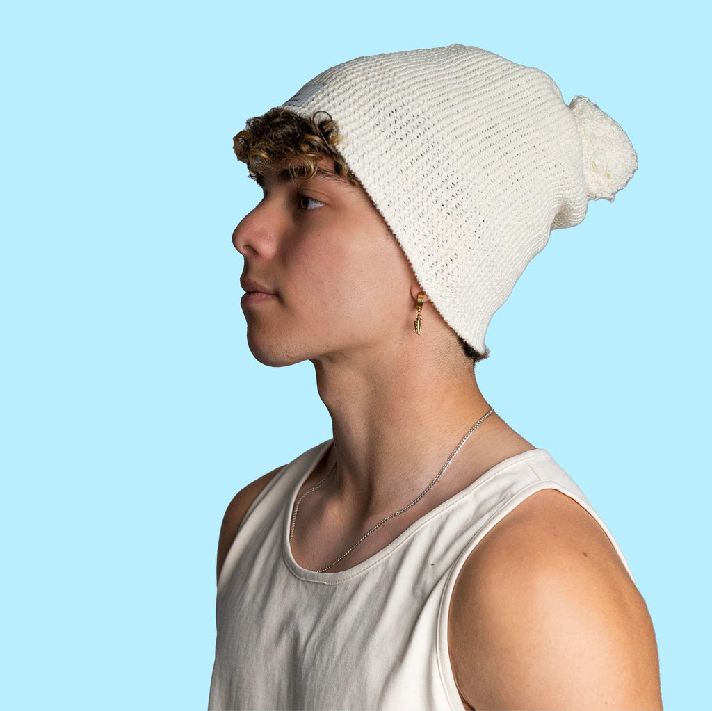 hemp beanie with pompom