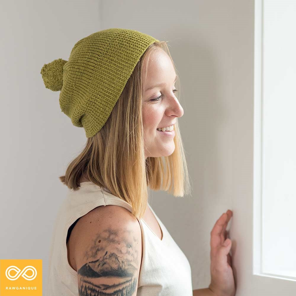 hemp beanie with pompom