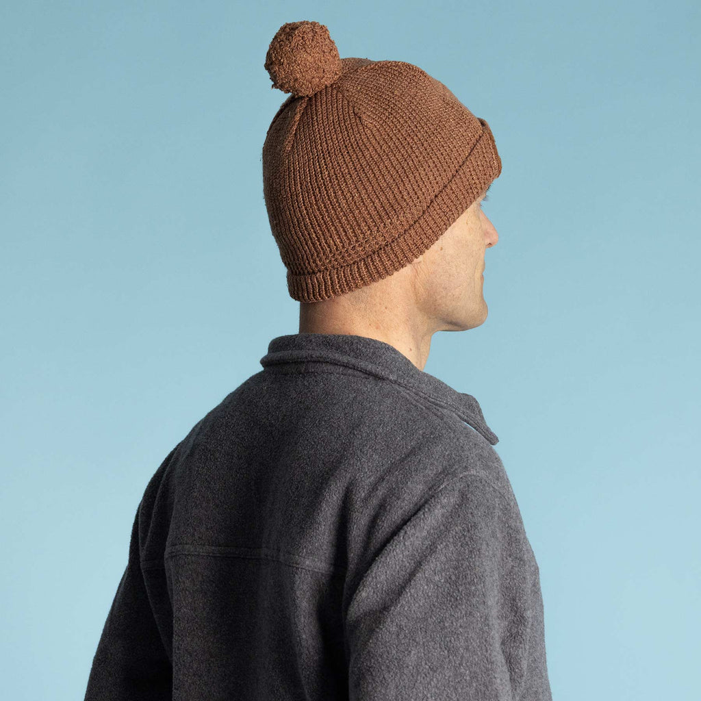 100% hemp beanie with pompom