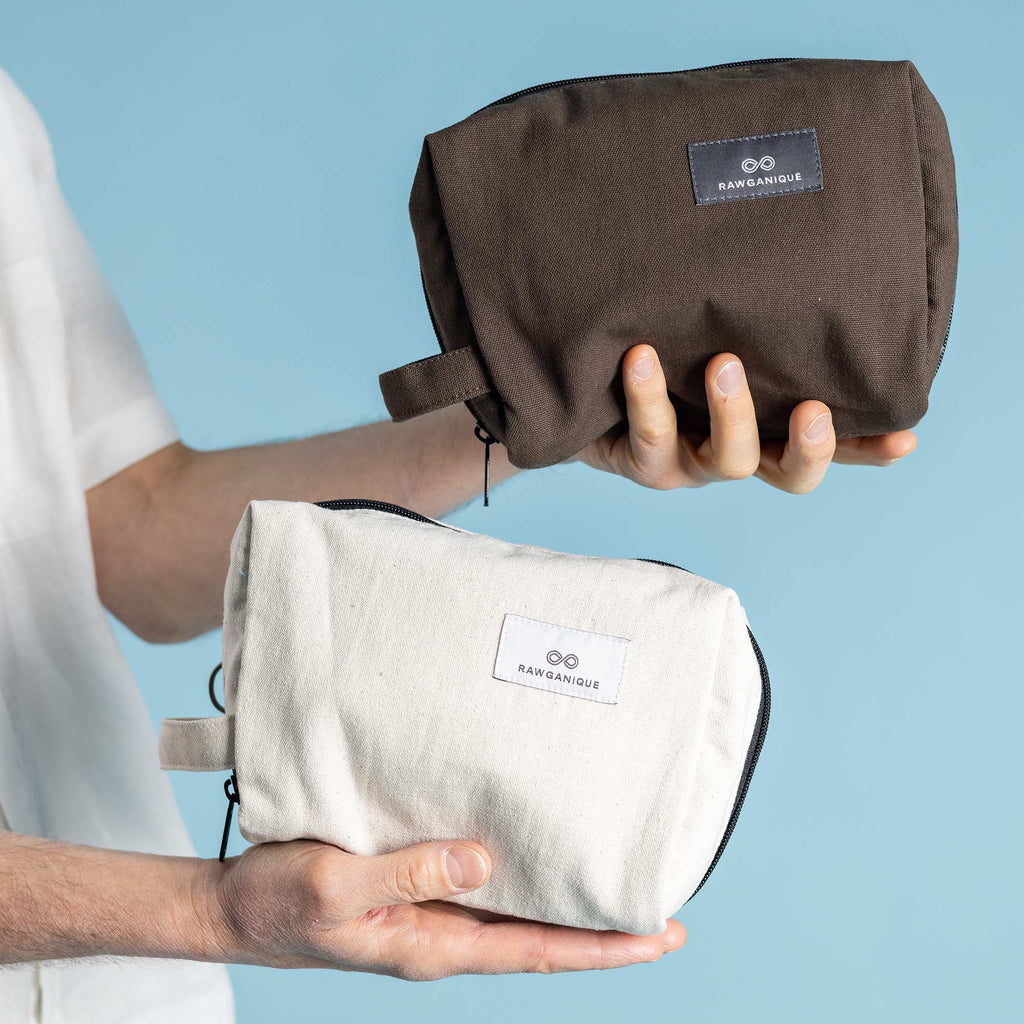 100% organic cotton toiletries bag