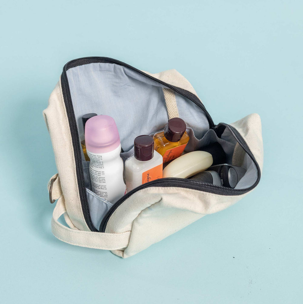 organic cotton toiletries bag