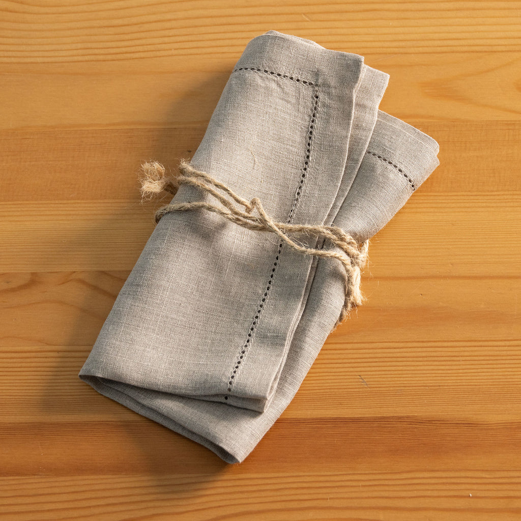 hem stitched organic linen napkin