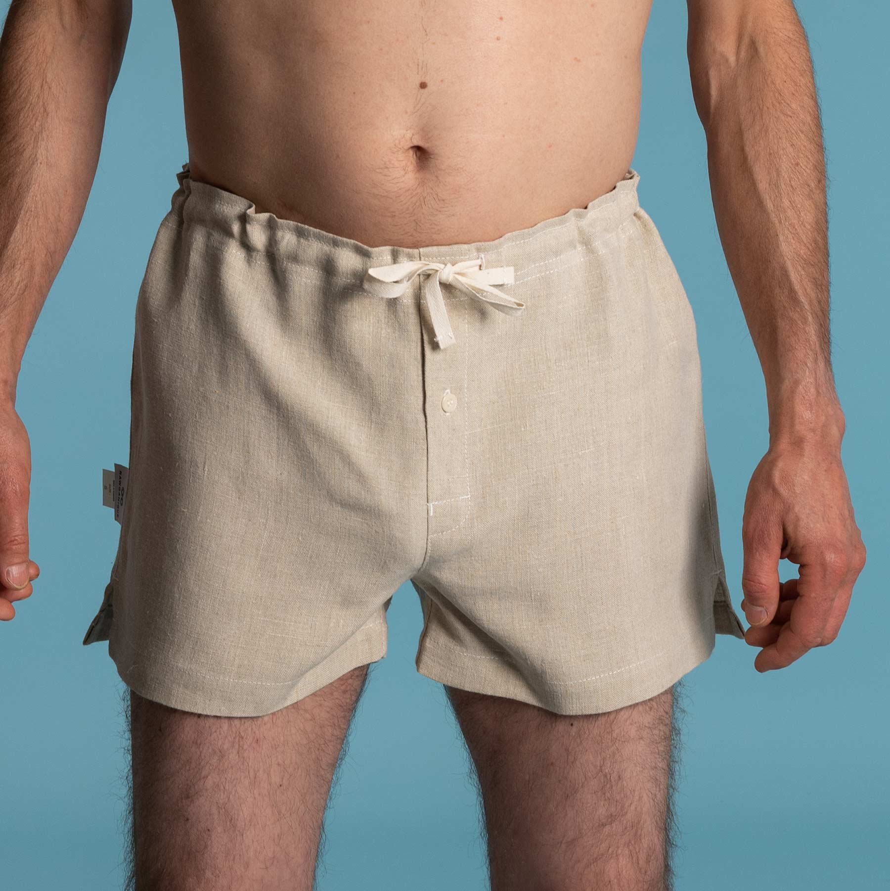 Elastic-Free Organic Linen Drawstring Boxers (Unisex; Plastic-Free ...