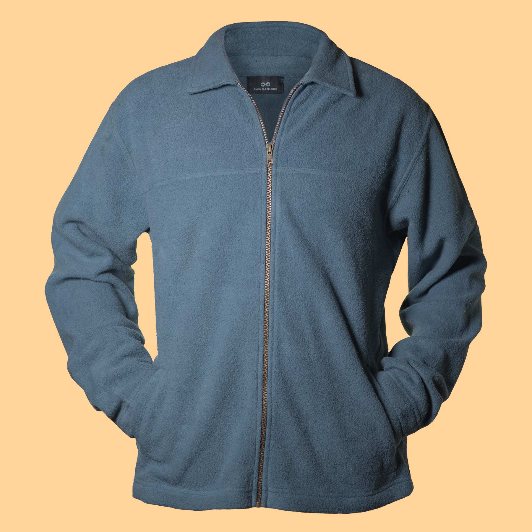 100% Organic Cotton Fleece Zippered Collared Jacket (Plastic-free) –  Rawganique