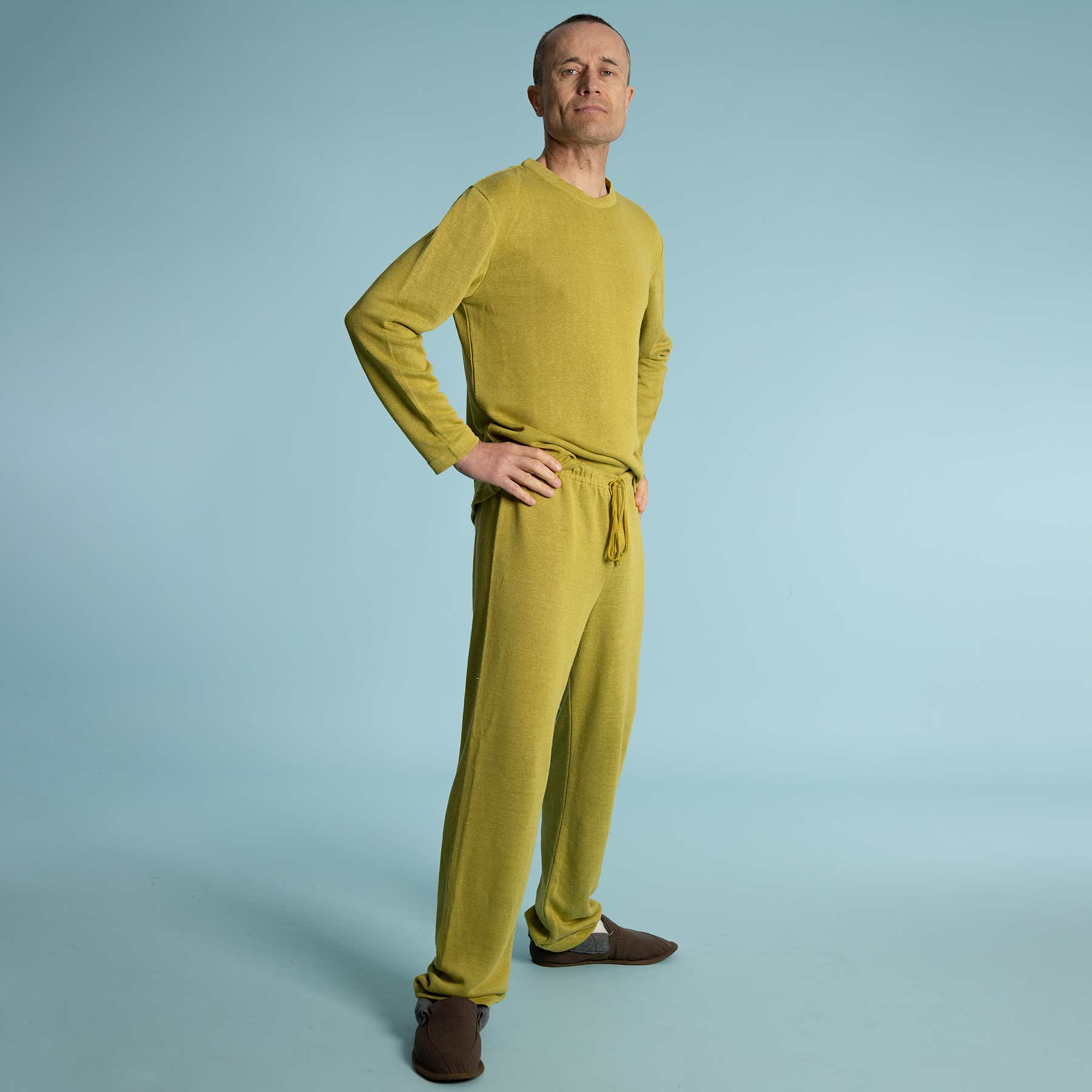 100% Organic Linen Knit Pajamas (Covered Bio-elastic waistband