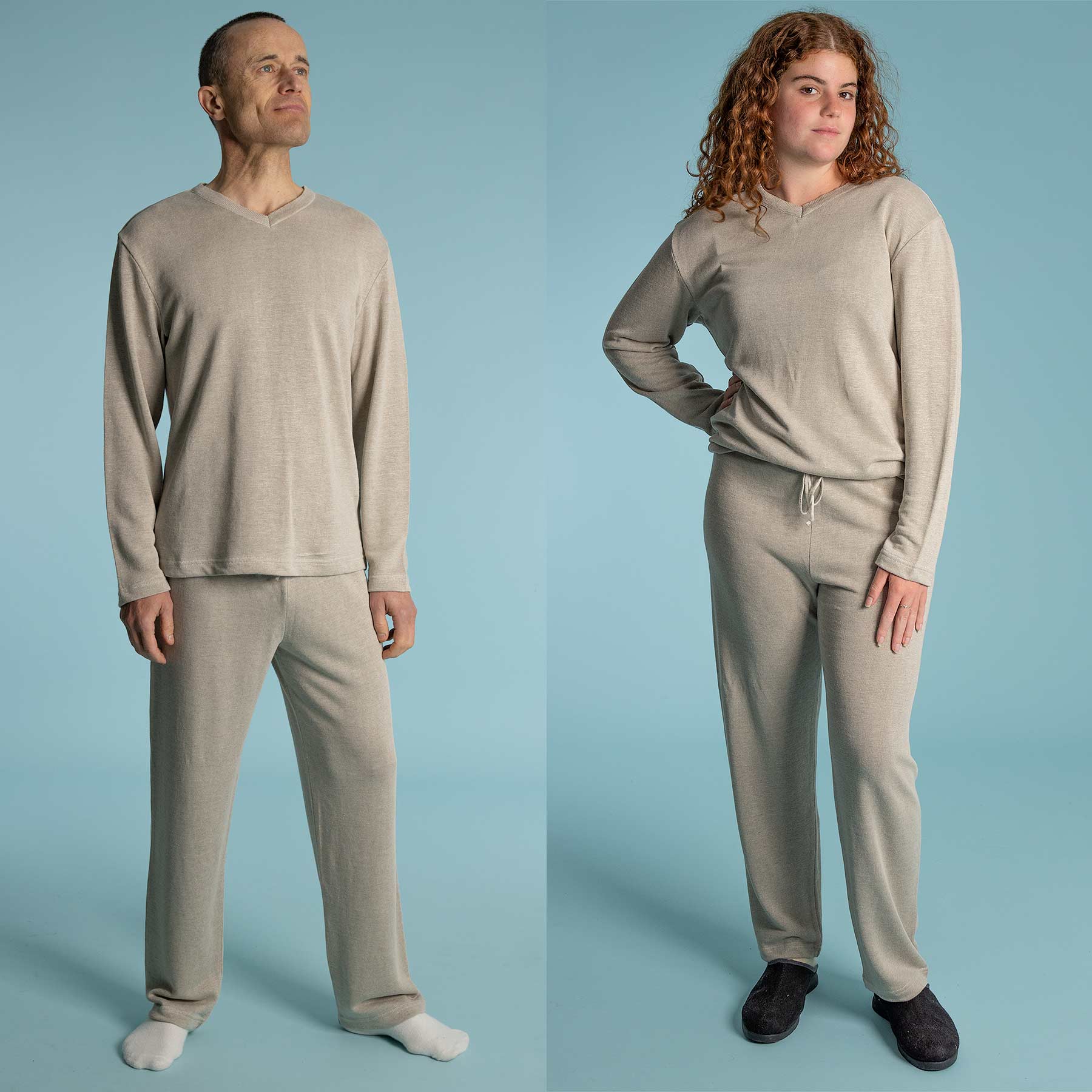 Merino Wool 100% Natural Ladies Long Pyjama Set Sleepwear Sleep