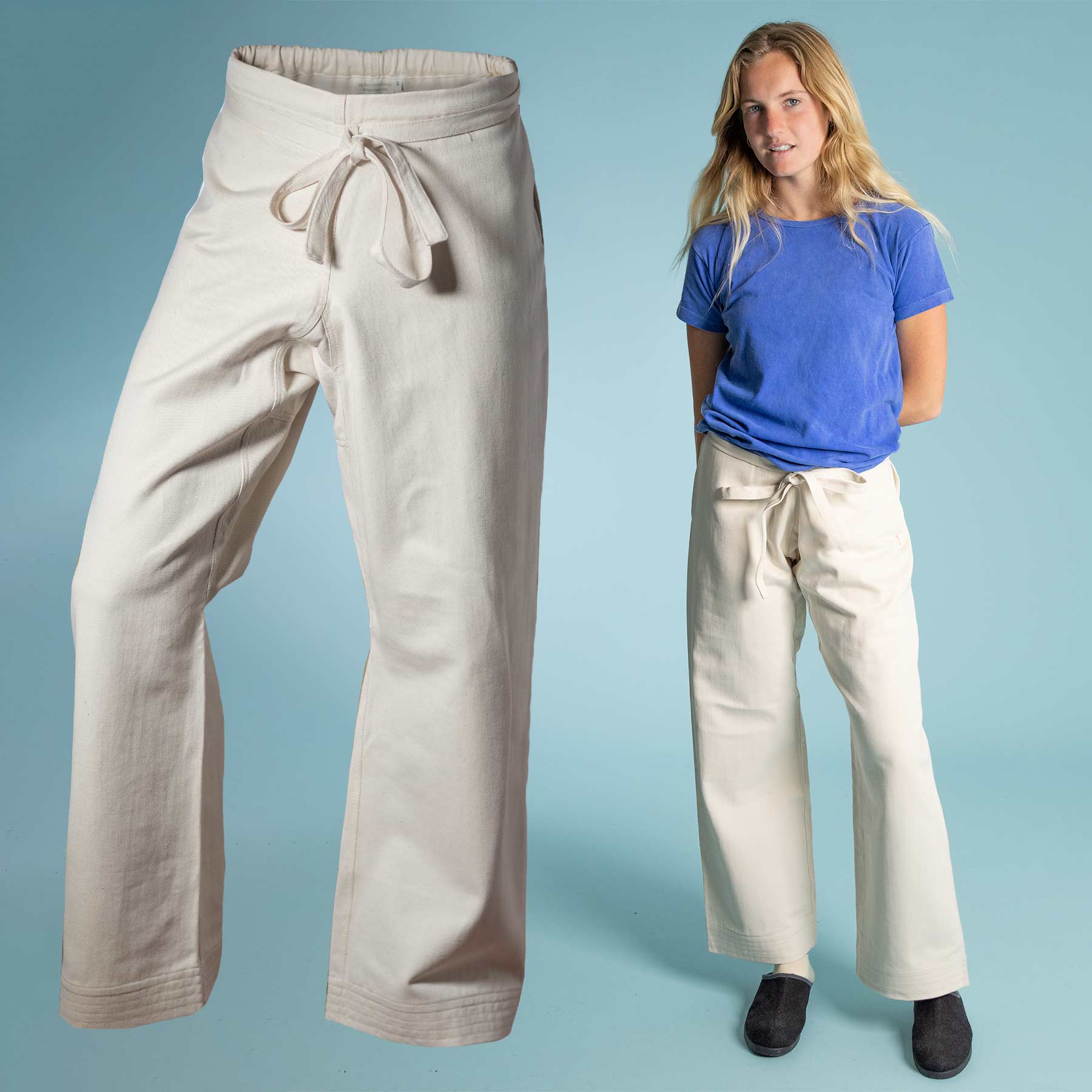 100% Cotton White Kung Fu Martial Arts Tai Chi Pant Trousers XS-XL