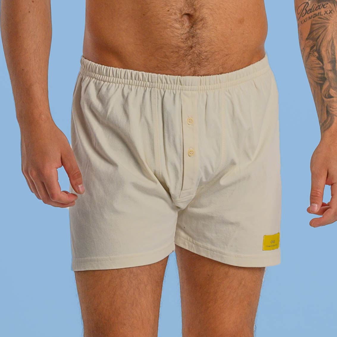 100 Organic Cotton Boxers Shorts (PlasticFree Buttons; Organic