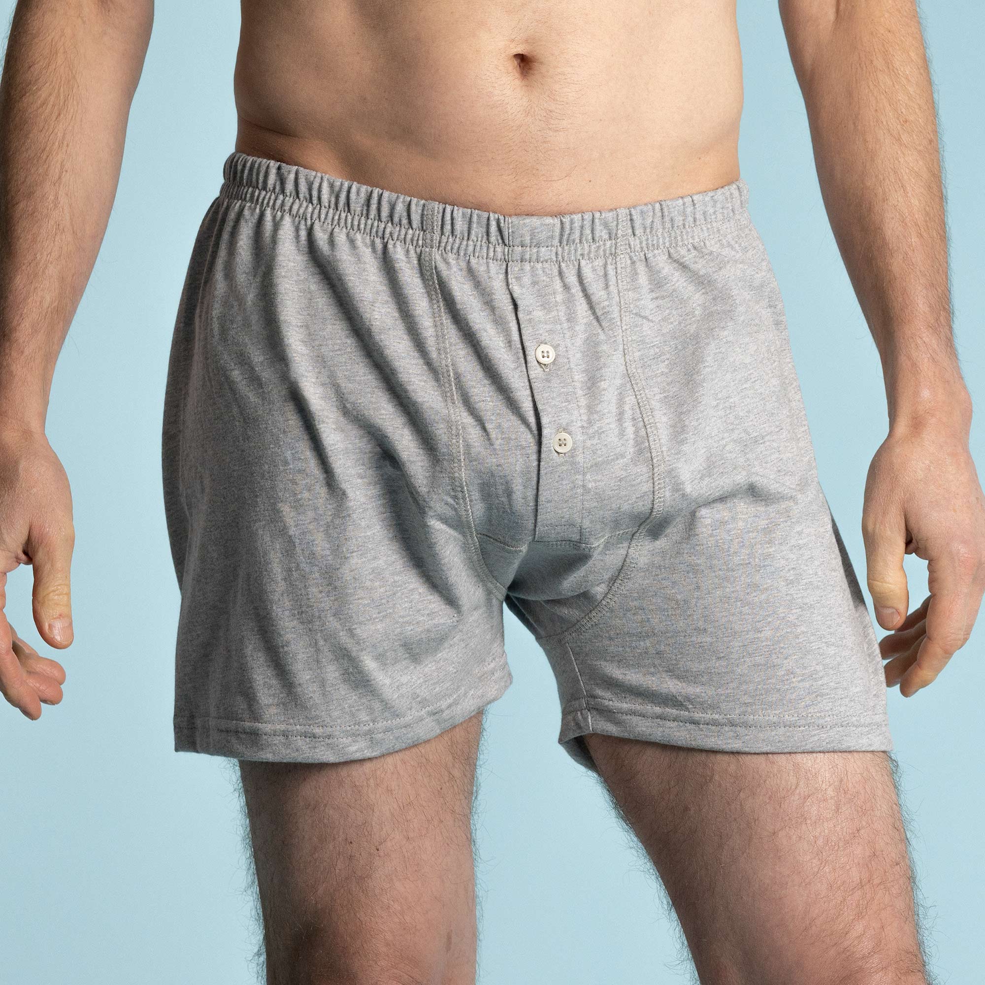 100% Organic Cotton Boxers Shorts (Plastic-Free Buttons; Organic