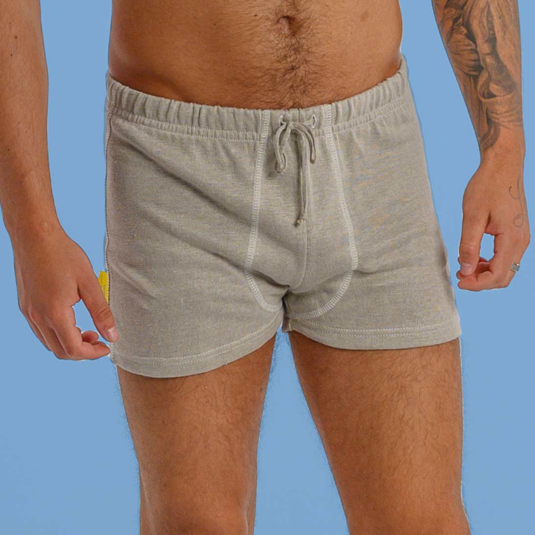 Organic Flax Linen Knit Drawstring Boxers (Covered Elastic Waistband ...