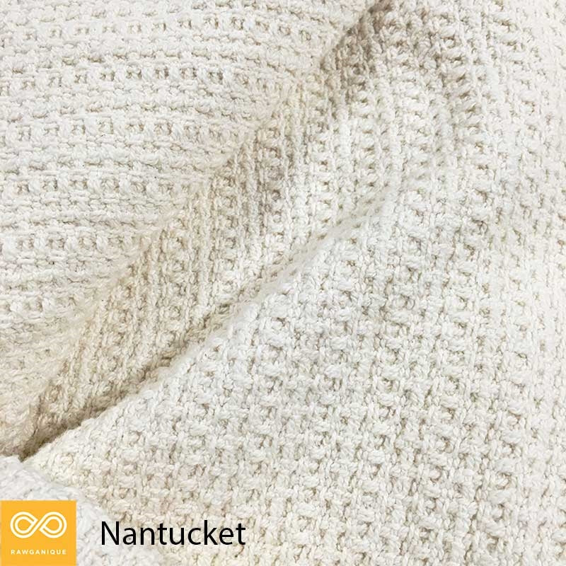 NANTUCKET 100% Organic Cotton Waffle Blanket (Grown & Made in USA)