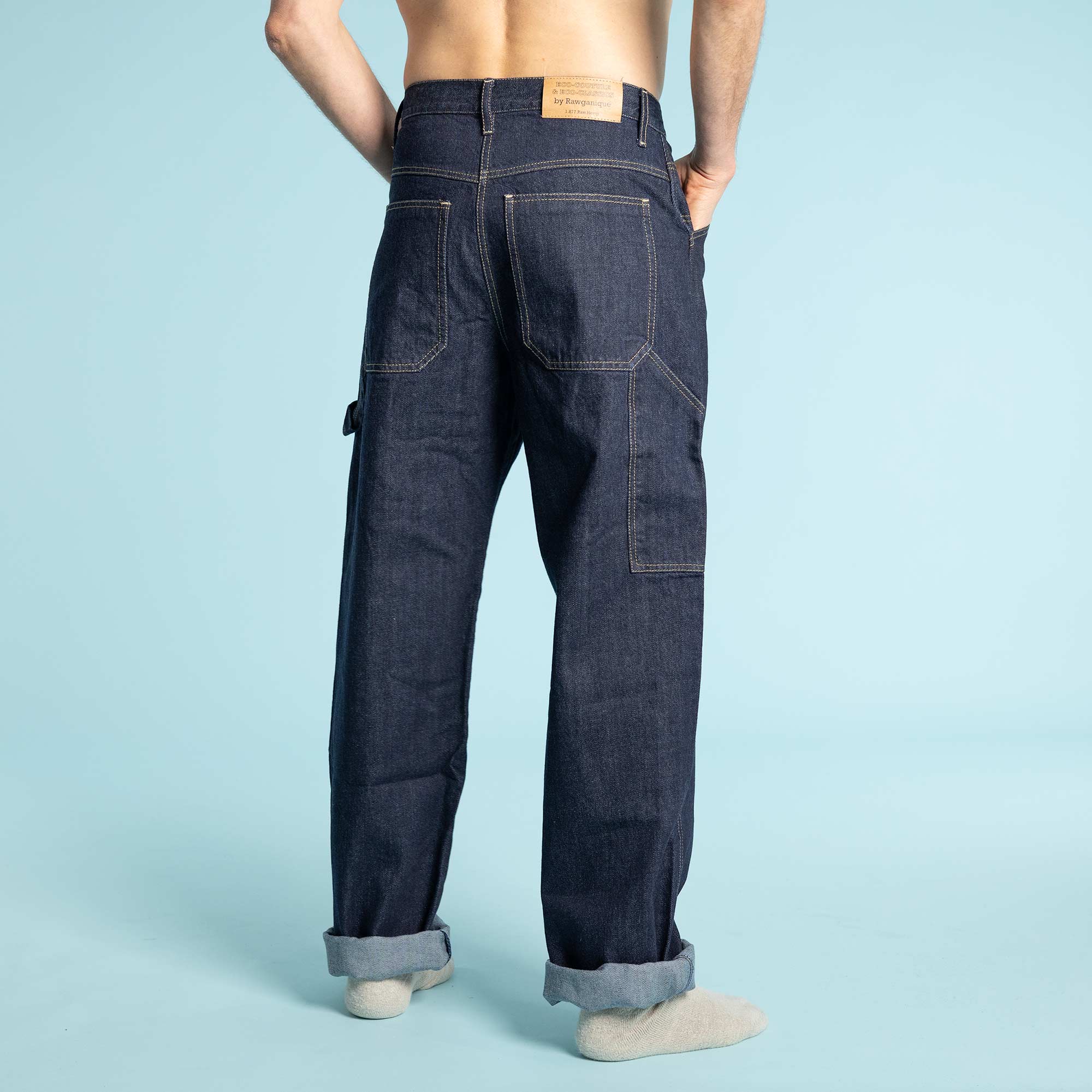 Men's Shirt Caliban Regular Plain 100% cotton Denim Jeans collar Italian  Long sleeve