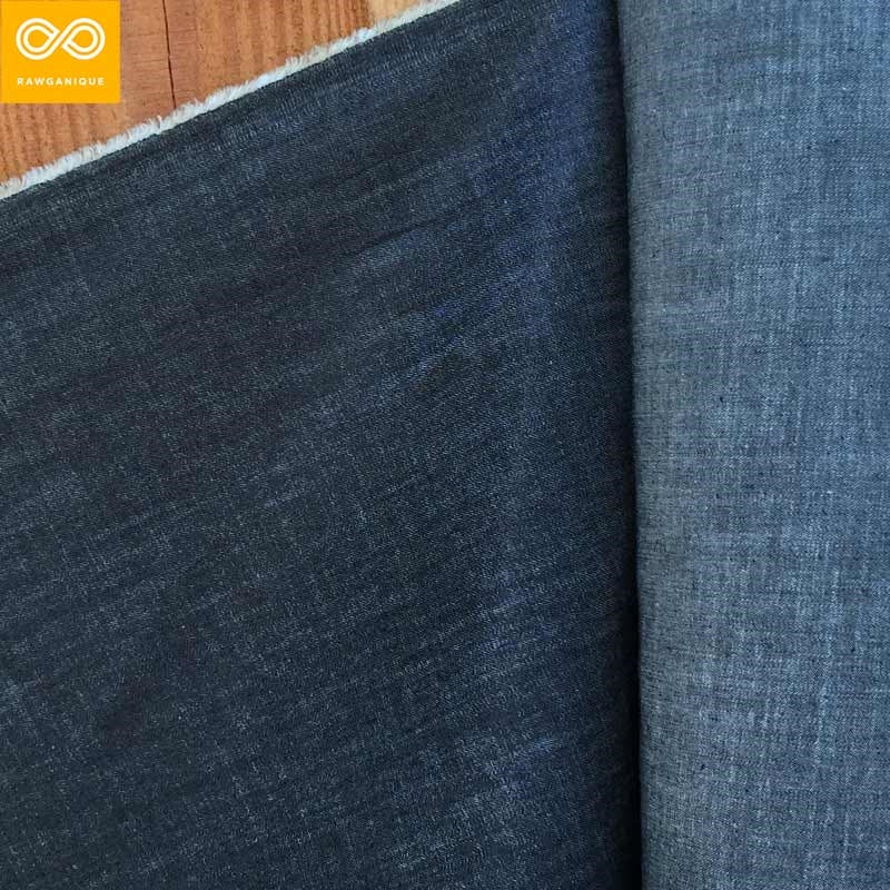 Organic Cotton Yarn-dyed Indigo Light Denim Fabric By the Yard
