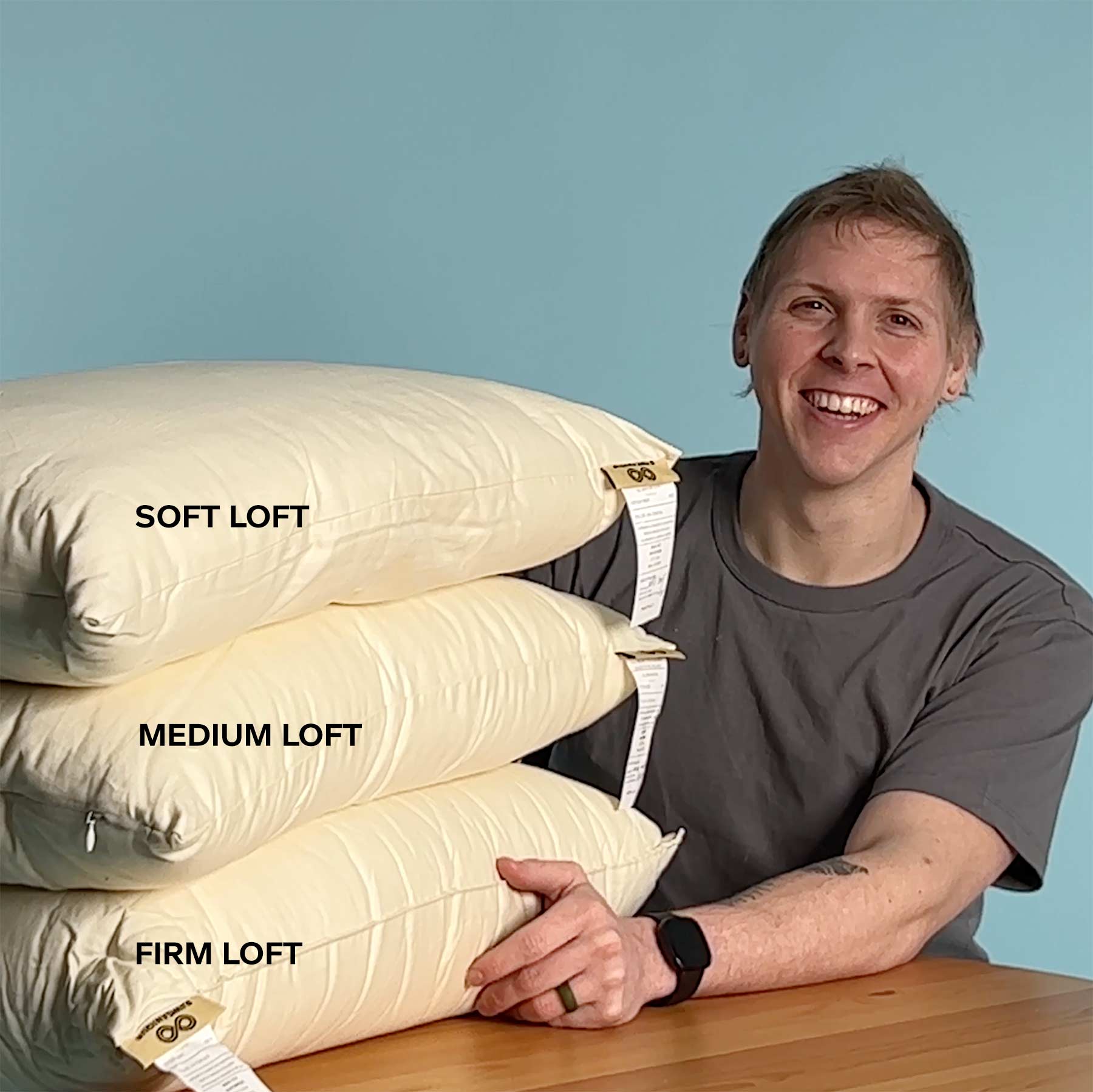 Organic Cotton Bed Pillow Made in USA (Hypoallergenic; Chemicalfree