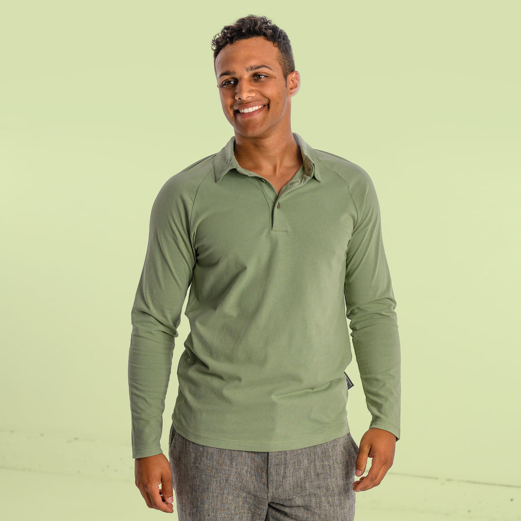 BRENTWOOD 100% Organic Cotton Long-Sleeve Polo Shirt