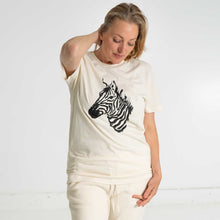 Load image into Gallery viewer, 100% organic cotton t-shirt zebra design