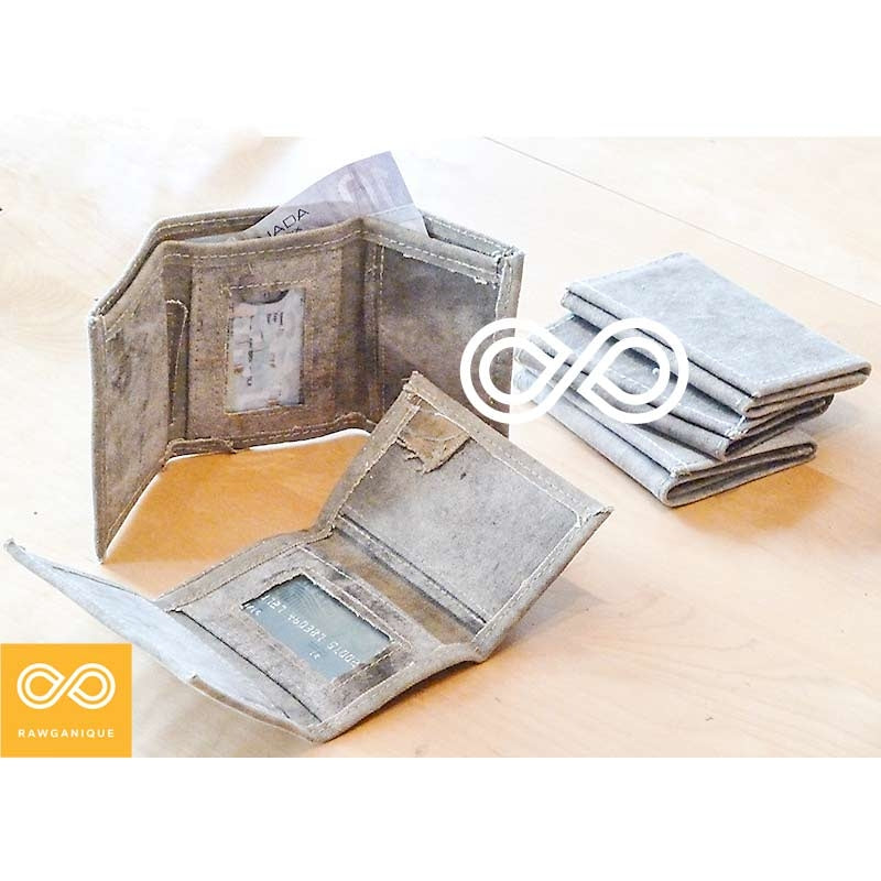 tarp wallet Reycled Cotton Tarp Bifold or Trifold Wallet (Handmade) Bi-Fold / Wallet Only