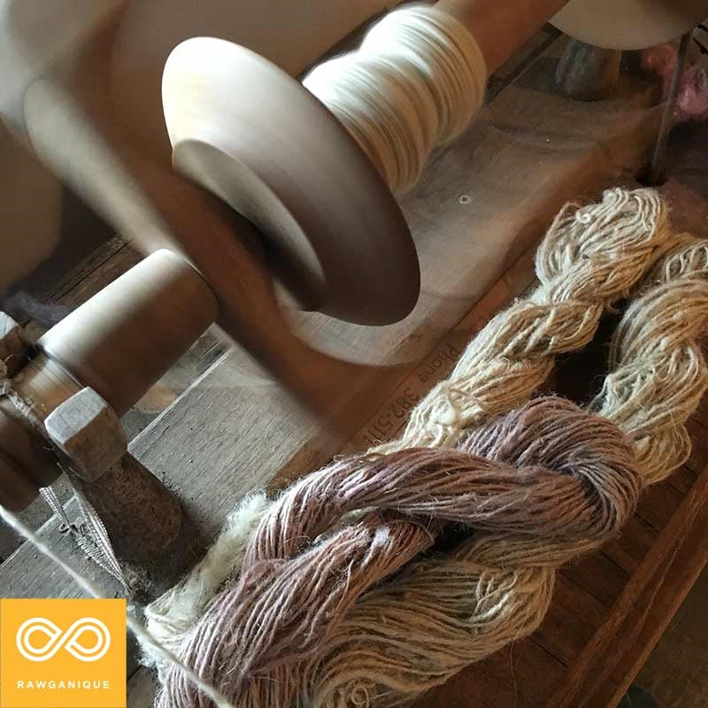 Hand-carded Hemp-llama Weasel-Wound Hand-spun Roving Top (50gm - 240 feet Skein)