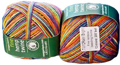 12-Strand Unwaxed Dyed Rainbow Hemp Twine