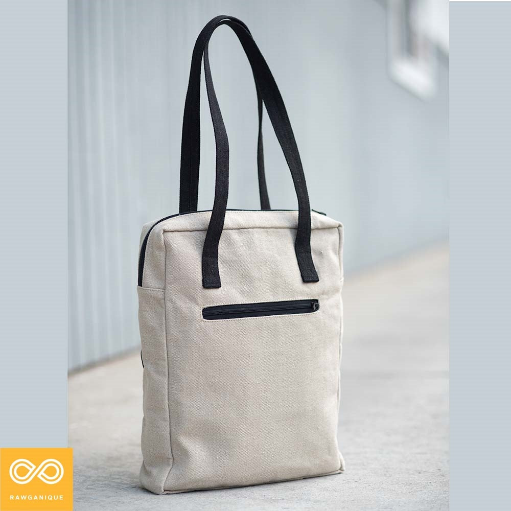 CHICAGO EXPRESS Organic Hemp Travel / Commuter Tote / Laptop Bag (Plastic-free)