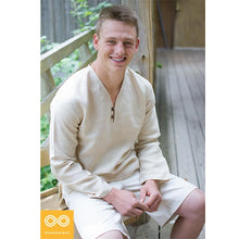 Load image into Gallery viewer, 100% Organic Linen SAMADHI Shirt (Long-Sleeve; Unisex) (Closeout - Final Sale)