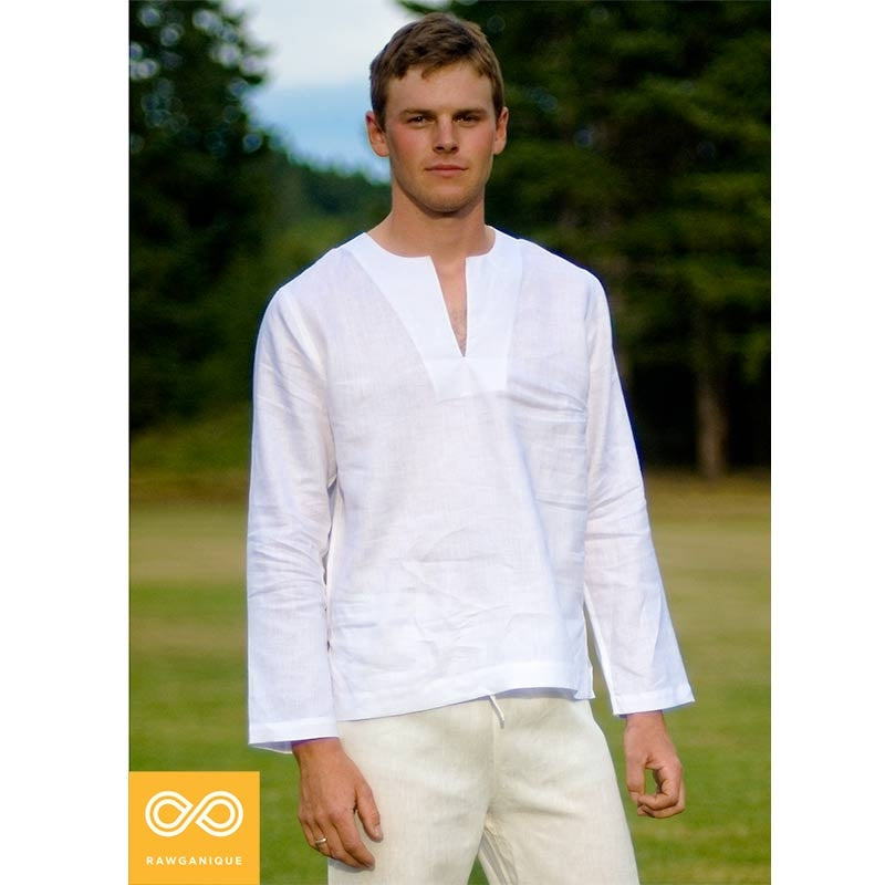 organic linen meditation shirt